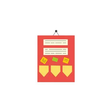 Flat style classroom announcement board icon Stock Illustration