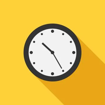 Flat style clock icon Stock Illustration