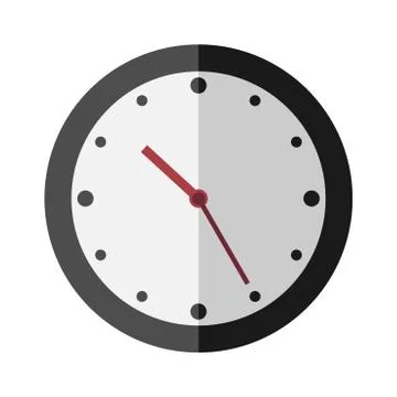 Flat style clock isolated Stock Illustration