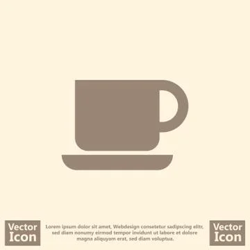 Flat style coffee cup icon Stock-Illustration