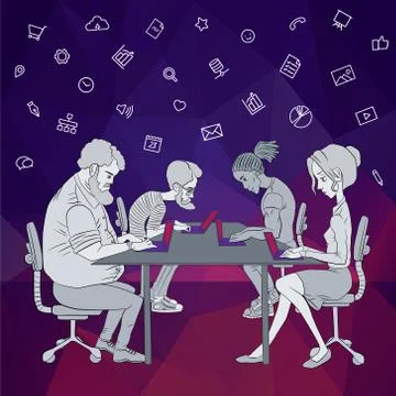 Flat style color modern vector illustration Stock Illustration