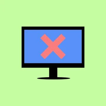 Flat style computer with red cross Illustrazione stock