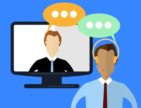 Flat style design for online webinar, online education, distant education tec Stock Illustration