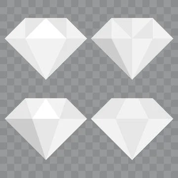 Flat Style Diamond Gemstone Vector Icons Stock-Illustration