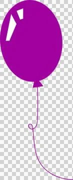 Flat style is featuring purple latex balloon with shine and knotted cord on Stock Illustration