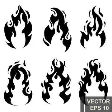 Flat style. The fire. Cartoon. Bright hot. Flame. Effect. For your design. Stockillustratie