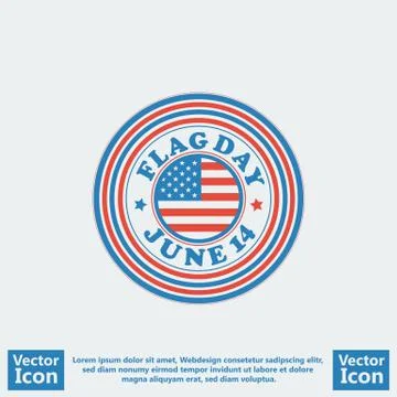Flat style Flag Day icon 스톡 일러스트