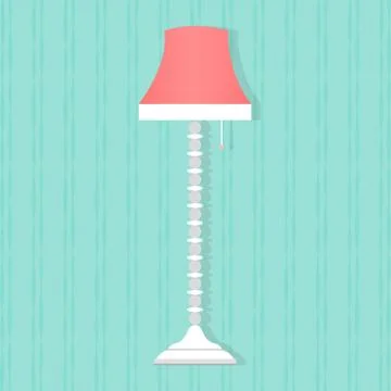 Flat style floor lamp icon. Stock Illustration