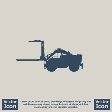 Flat style forklifter icon Illustrazione stock