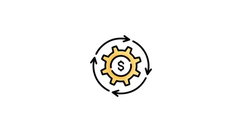 Flat Style Gear Rotation for Settings Animation Stock Footage 311815107
