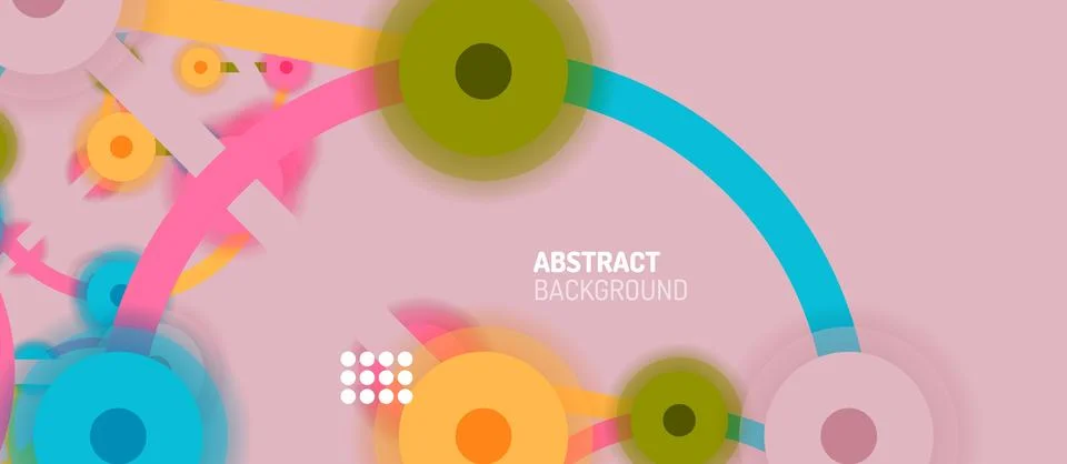 Flat style geometric abstract background, round dots or circle connections on Stock Illustration