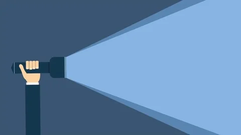 Flat style hand with flash light Stock Footage 70425082