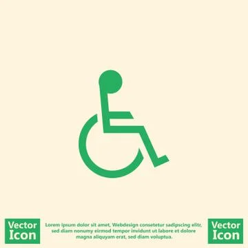 Flat style handicap icon Illustrazione stock