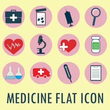 Flat style  icon set Stock Illustration
