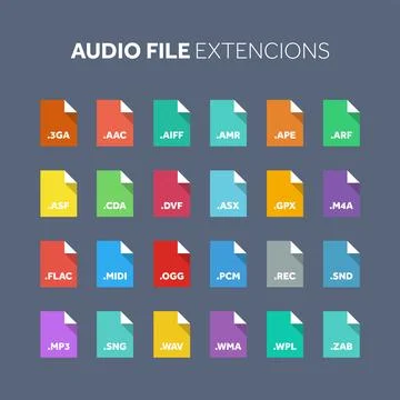 Flat style icon set. Source code, programming file type, extension. Document Stock Illustration