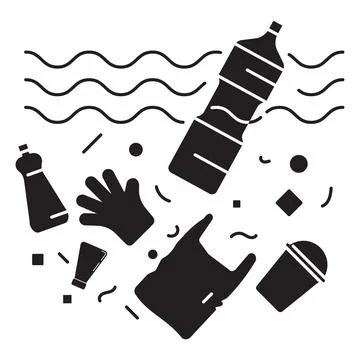 A flat style icon of water pollution Stock Illustration