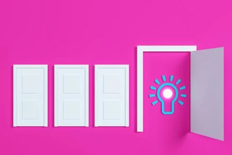 Flat style idea light bulb concept , Business strategy planning objects icon Stock Illustration
