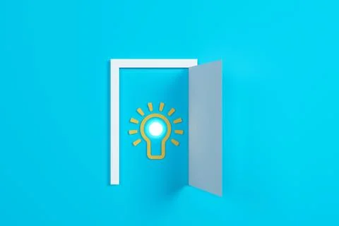 Flat style idea light bulb concept , Business strategy planning objects icon Stock Illustration