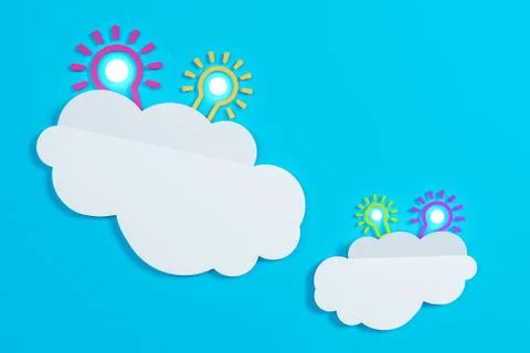 Flat style idea light bulb concept , Business strategy planning objects icon Stock Illustration
