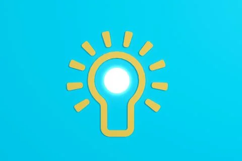 Flat style idea light bulb concept , Business strategy planning objects icon Stock Illustration