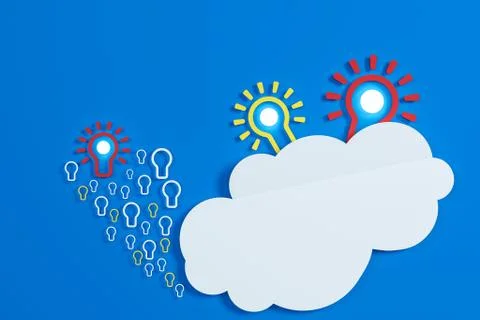 Flat style idea light bulb concept , Business strategy planning objects icon Stock Illustration