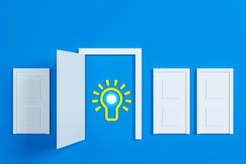 Flat style idea light bulb concept , Business strategy planning objects icon Stock Illustration