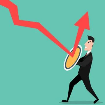 Flat style illustration of a man with shield deflecting arrow Illustrazione stock