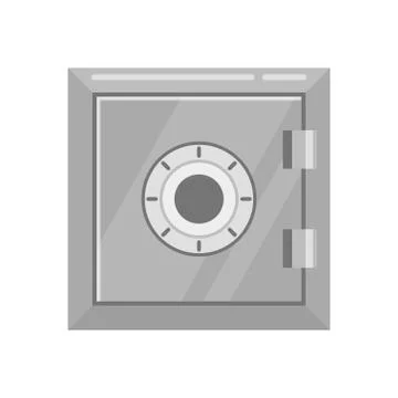 Flat style illustration of safe. Stock Illustration
