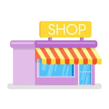 Flat style illustration of shop. Web icon. Stock Illustration