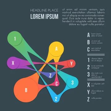 Flat style infographic communications background Stock Illustration