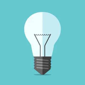 Flat style light bulb Stock Illustration