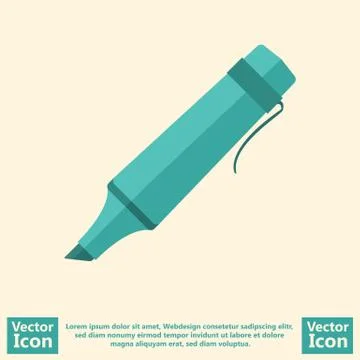Flat style magic marker icon 스톡 일러스트