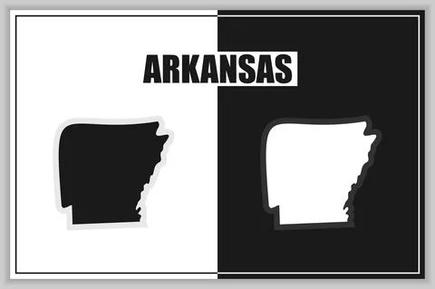 Flat style map of State of Arkansas, USA. Arkansas outline. Vector illustration 库存插图