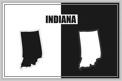 Flat style map of State of Indiana, USA. Indiana outline. Vector illustration Иллюстрация