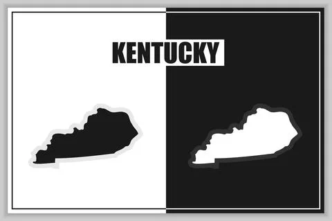 Flat style map of State of Kentucky, USA. Kentucky outline. Vector illustration 库存插图