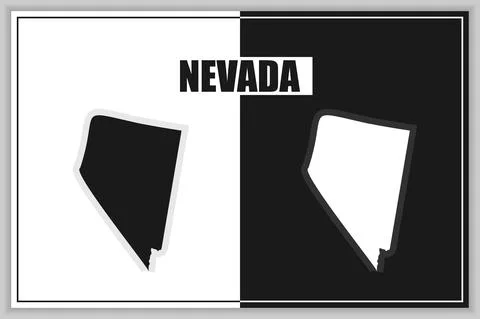 Flat style map of State of Nevada, USA. Nevada outline. Vector illustration Иллюстрация