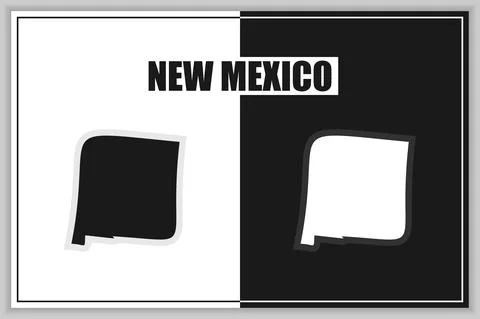 Flat style map of State of New Mexico, USA. New Mexico outline. Vector 库存插图