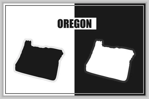 Flat style map of State of Origon, USA. Oregon outline. Vector illustration Stock-Illustration