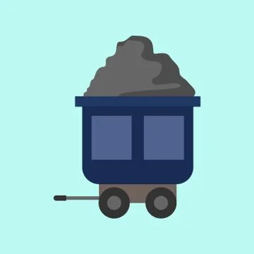 Flat Style Mining Transport Train Vector Illustration Graphic 스톡 일러스트