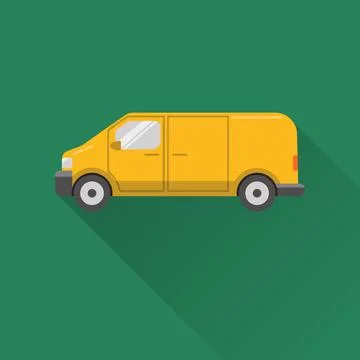 Flat style minivan car icon Stock Illustration