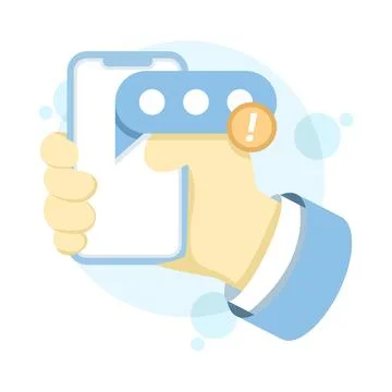 Flat style mobile notification icon. New message notification on mobile phone. Stock Illustration