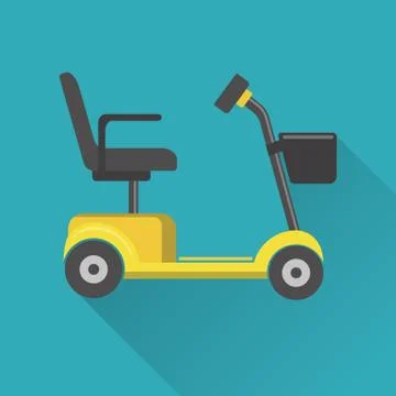 Flat style mobility scooter icon Illustrazione stock
