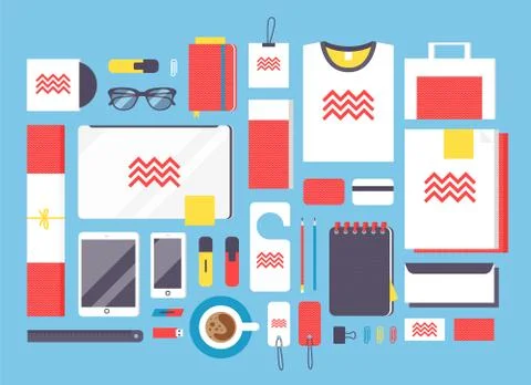 Flat style mockup design templateign 스톡 일러스트