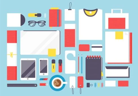 Flat style mockup design templateign 스톡 일러스트