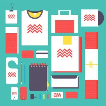 Flat style mockup design templateign 스톡 일러스트