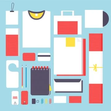 Flat style mockup design templateign 스톡 일러스트