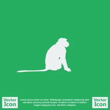 Flat style monkey icon Illustrazione stock