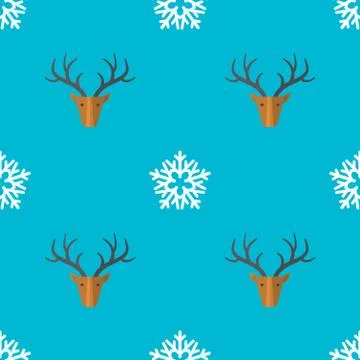 Flat style new year seamless pattern. Stock Illustration