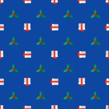 Flat style new year seamless pattern. Stock Illustration
