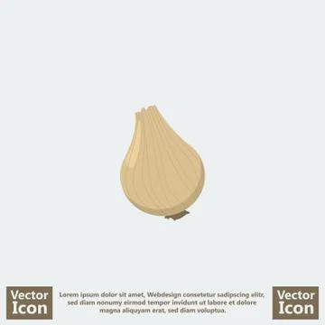Flat style onion icon Illustrazione stock